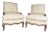 Pair of Vintage Hickory Chair Louis XV Bergère Armchairs – French Provincial Upholstered Accent Chair With Carved Wood Frame For Sale