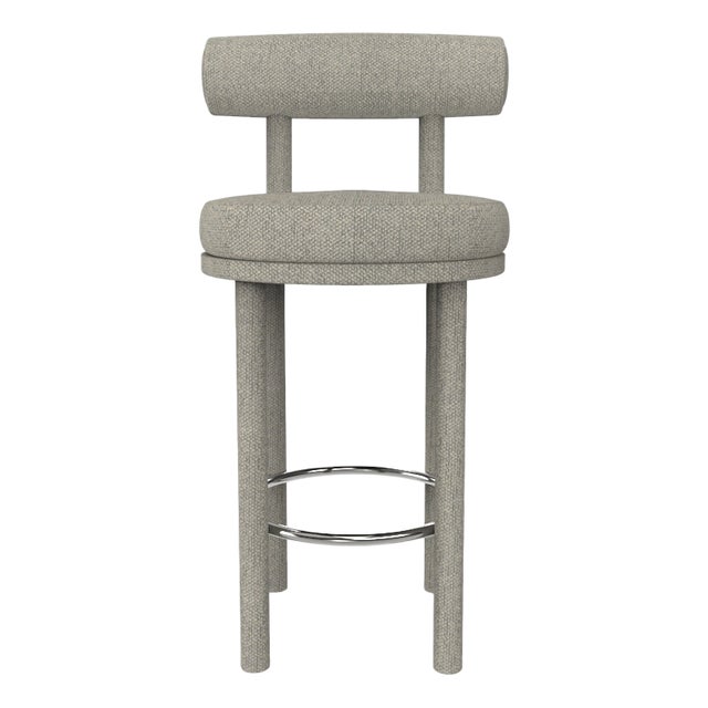 Collector Modern Moca Bar Chair in Safire 08 Fabric by Studio Rig For Sale