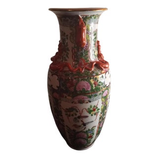 19th Century Rose Famille Vase. For Sale