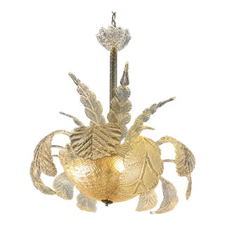 Murano Glass Chandelier attributed to Ercole Barovier, 1940s For Sale