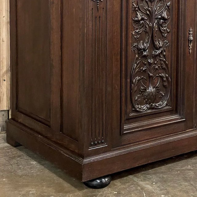 19th Century French Henri II Renaissance Revival Walnut Marble Top Buffet For Sale - Image 14 of 15