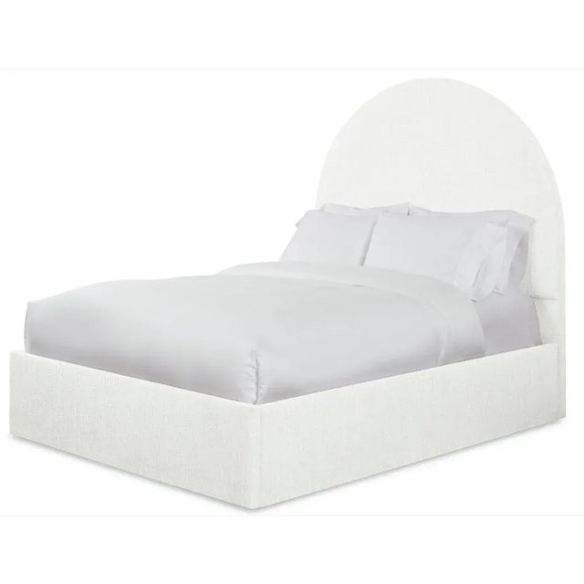 Modern Poppy King Bedframe, Ivory Linen For Sale - Image 3 of 4