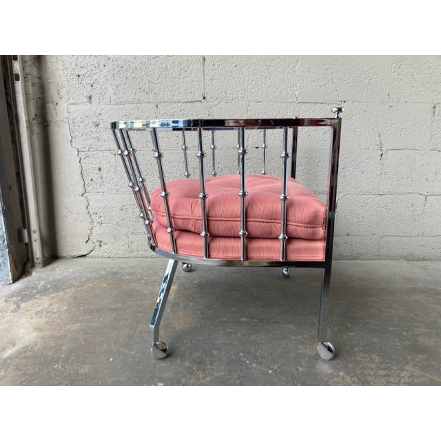 Chrome Mid Century Modern Chrome Barrel Lounge Chair, 1970s For Sale - Image 8 of 12