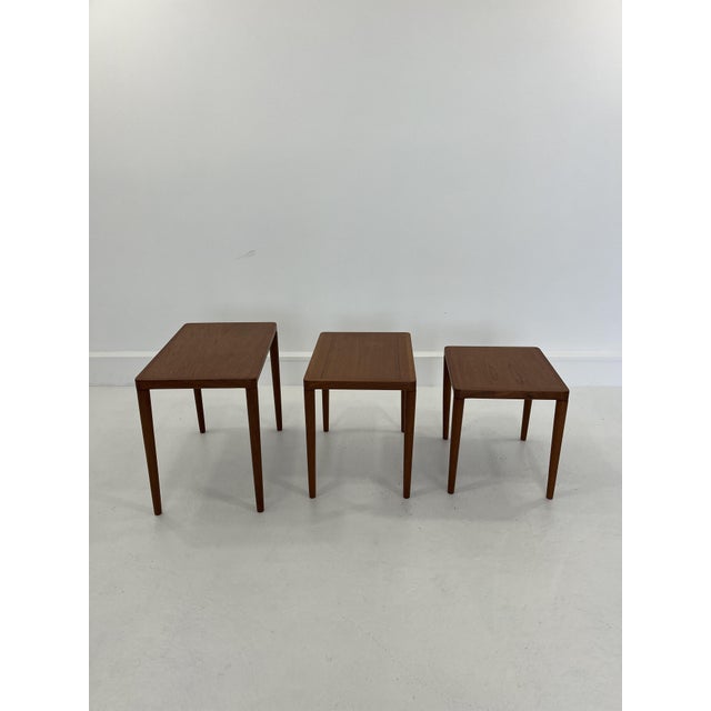 Vintage Danish Nesting Tables in Teak, 1960s, Set of 3 For Sale - Image 9 of 10