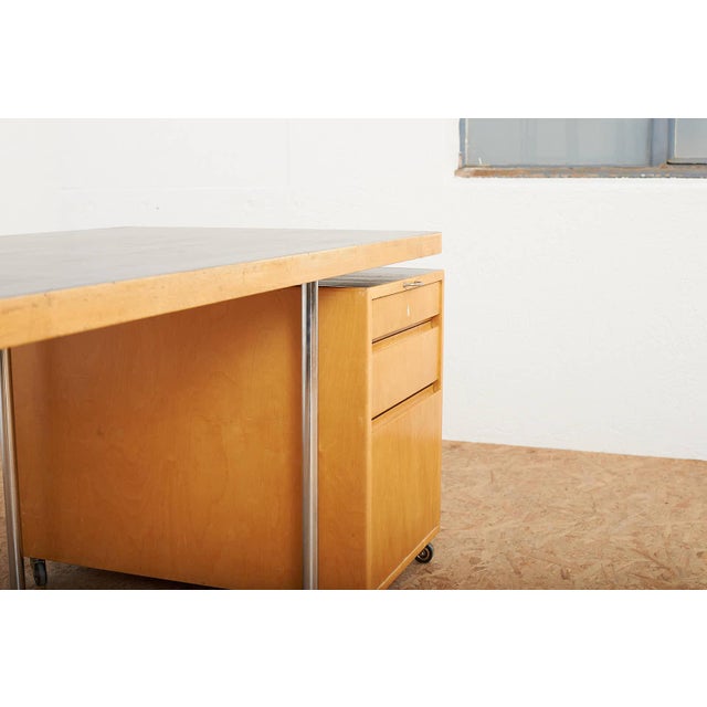 Black Worktable in Chrome-Plated Metal Tubing and Wooden Top by Marcel Breuer for Wohnbedarf, 1928 For Sale - Image 8 of 15