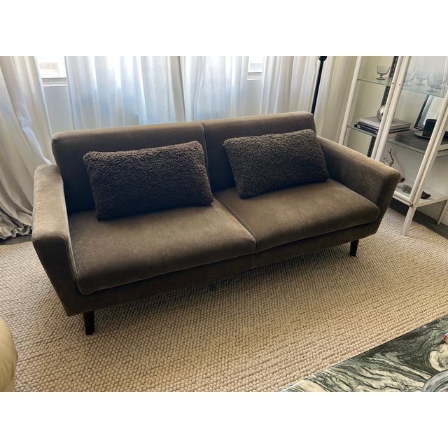 Mid-Century Modern West Elm Oliver 72" Mid-Century Modern Sofa With Performance Velvet For Sale - Image 3 of 12