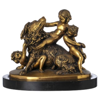 Edouard Drouot, Sculptural Group, Gilded Bronze For Sale