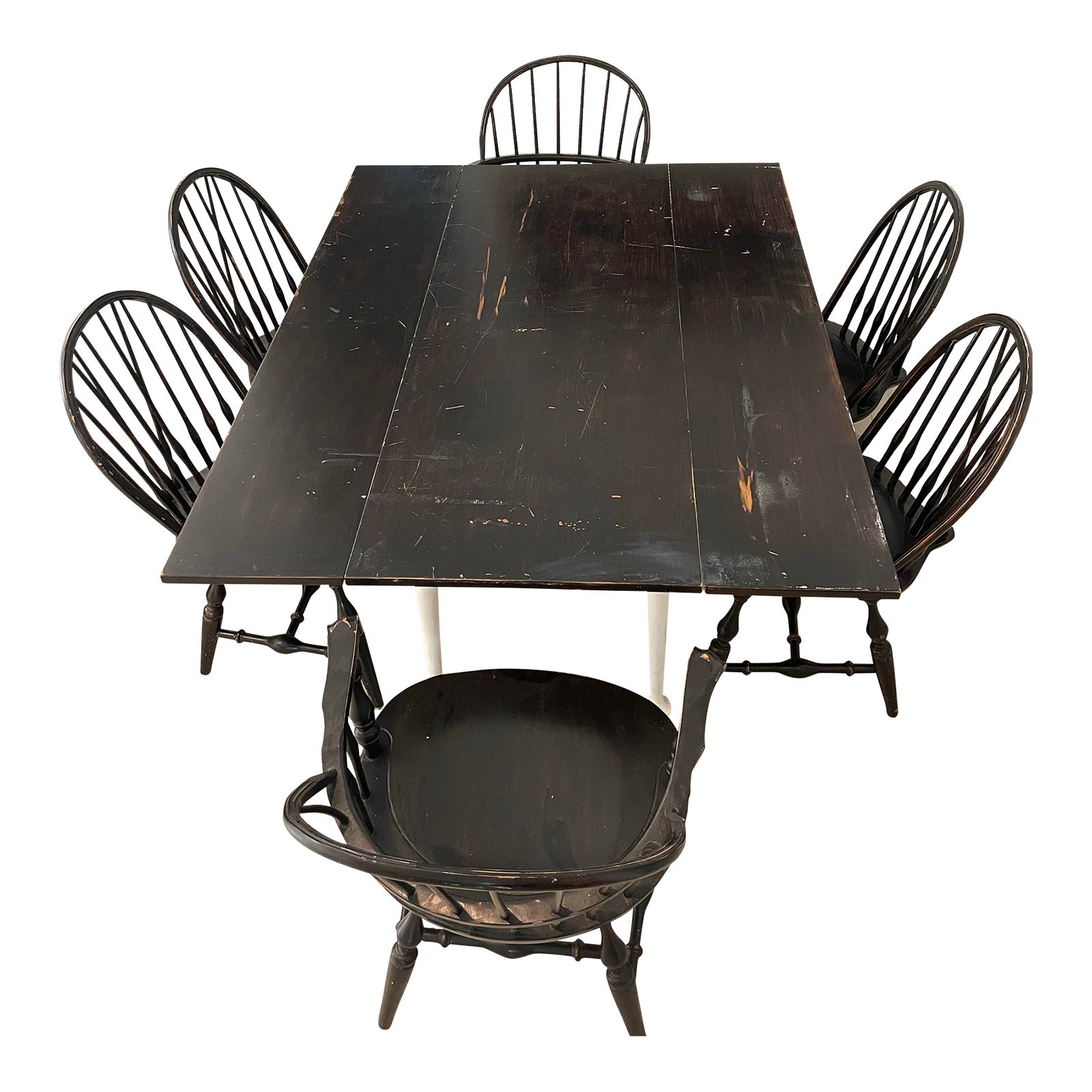 1980s Nichols & Stone Dining Set - Queen Anne Drop Leaf Rectangle ...