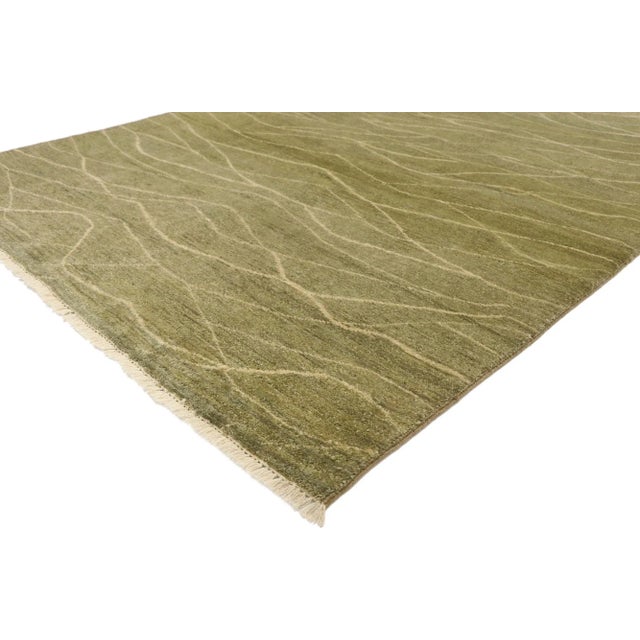 30287 Organic Modern Biophilic Indian Rug, 04'03 x 05'11. Immerse yourself in the natural elegance of this hand-knotted...