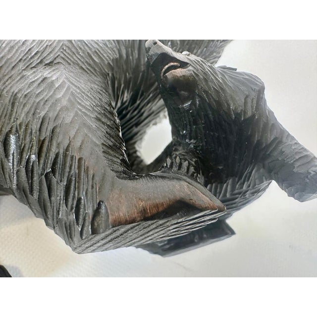 Wood Japanes Bear with Cub Wooden Carved Ainu Figurine, 1900s For Sale - Image 7 of 15