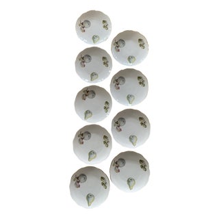 Porcelain Plates with Fruit Motif from Ab Lidköpings Porslinsfabrik, Sweden, 1920, Set of 9 For Sale