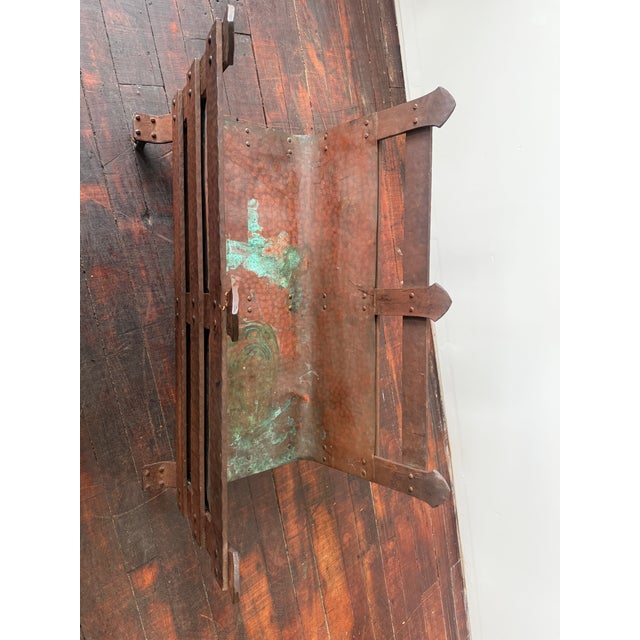 Gustav Stickley Style Arts and Crafts Copper and Iron Log Holder, C. 1910 For Sale - Image 12 of 12