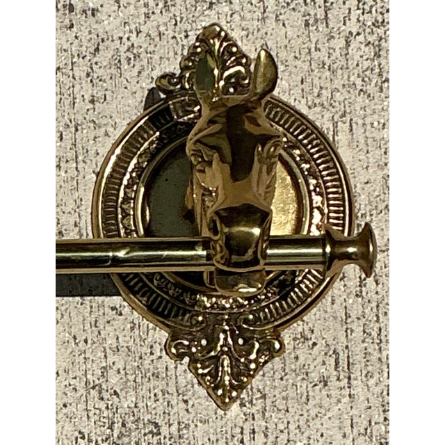 Vintage Polished Brass Horse Head Coat Rack For Sale In West Palm - Image 6 of 12
