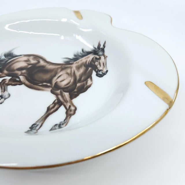 Vintage Porcelain Ashtray with Horse Design For Sale - Image 4 of 6