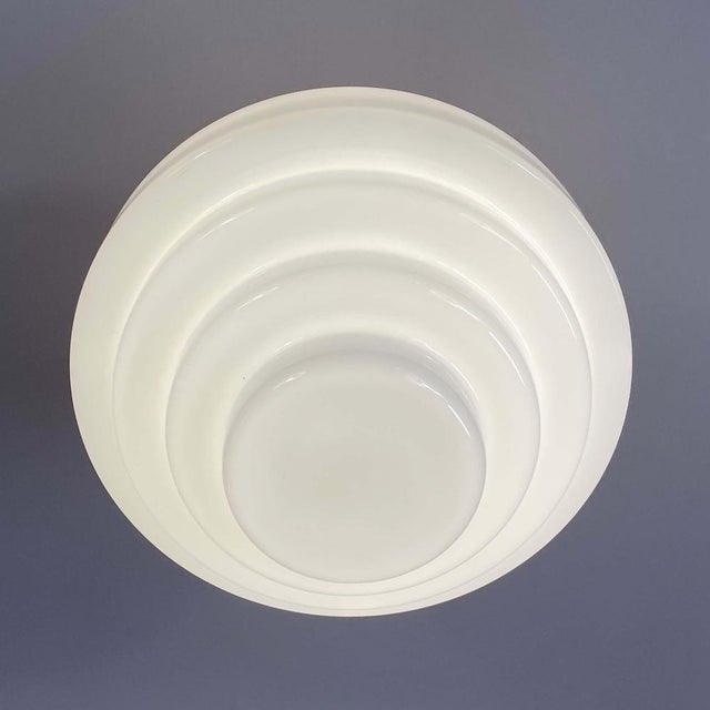 Swedish Opaline Glass & Burnished Copper Flush Mount, 1940s For Sale - Image 12 of 16