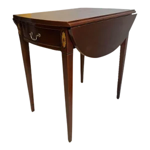 Hickory Chair Furniture Federal Style Mahogany Inlaid Pembroke Drop Leaf Table