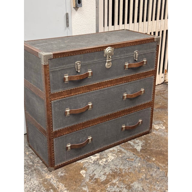 Restoration Hardware Eldon Steamer Trunk Dresser For Sale - Image 11 of 12