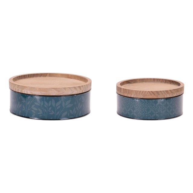 Blue Canisters (Set of 2) For Sale