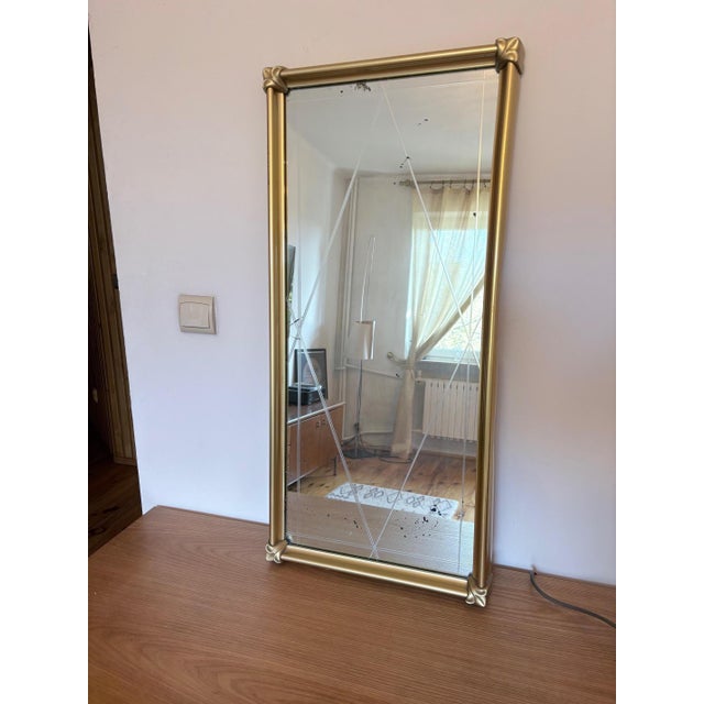 Large Union Kristall mirror from the 1960s. In good original condition. The mirror surface shows patina and discoloration...