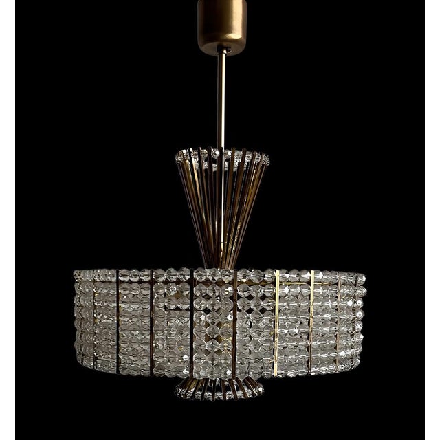Acrylic, Crystal, Glass and Gilt Brass Chandelier attributed to Emil Stejnar for Rupert Nikoll, 1950s For Sale - Image 17 of 17