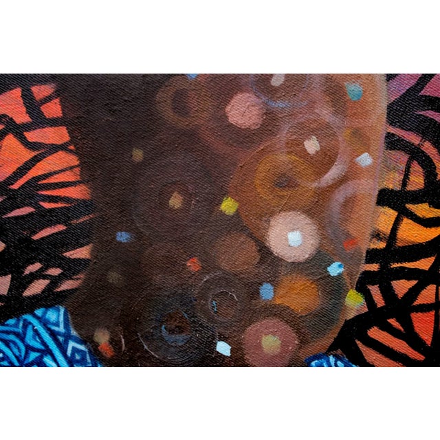 "Bánú Sọ", Oil and Acrylic on Canvas Painting by Ara Deinde For Sale - Image 4 of 9