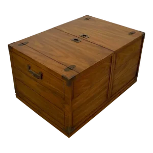 1970’s Hollywood Regency Campaign Trunk Chest / Coffee Table