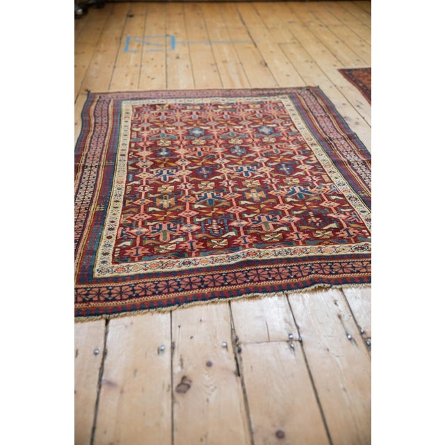 Antique Caucasian Square Rug - 3'11" X 5'1" For Sale In New York - Image 6 of 13