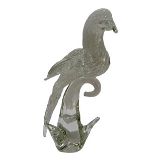 Vintage Venetian Glass Double Bird Sculpture Figurine 11.5 Inch For Sale
