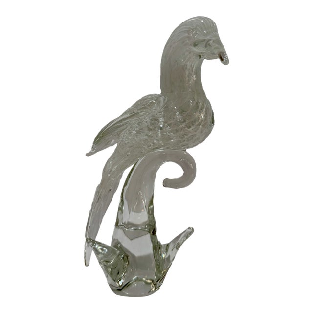Vintage Venetian Glass Double Bird Sculpture Figurine 11.5 Inch For Sale