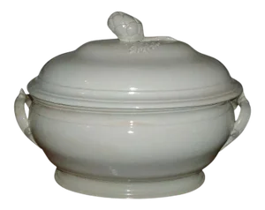 18th Century French Pont-Aux-Choux Creamware Soup Tureen