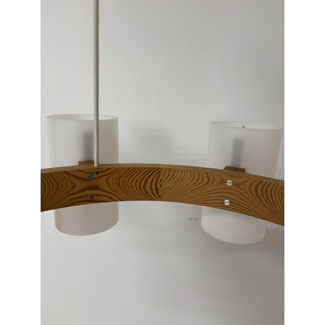 Wood Swedish Pine Chandelier by Uno & Östen Kristiansson for Luxus, 1960s For Sale - Image 7 of 16