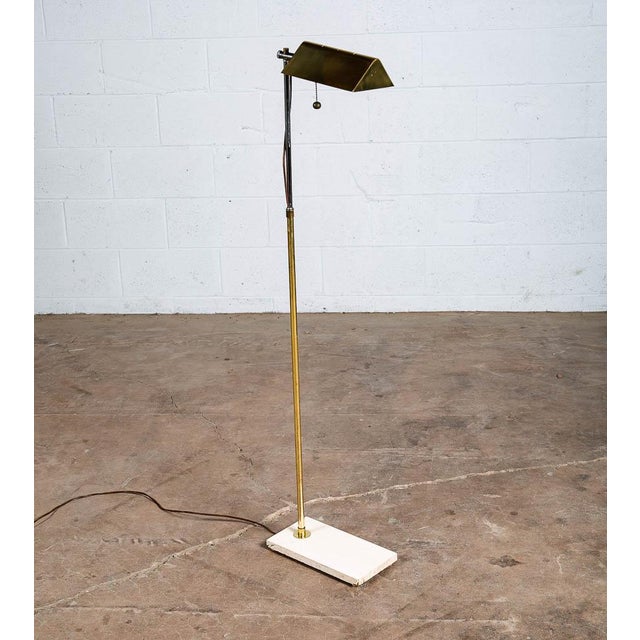 MidCentury Modern Marble Adjustable Gold Brass Pull Floor Lamp Chairish