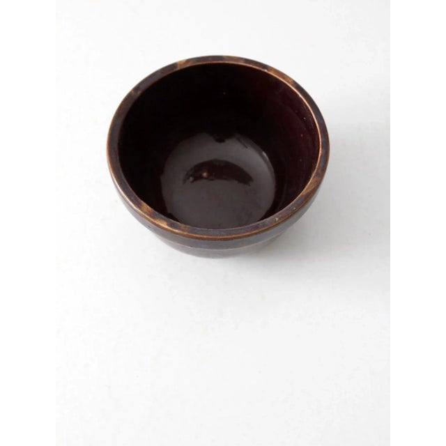 Farmhouse Antique Brown Stoneware Bowl For Sale - Image 3 of 8