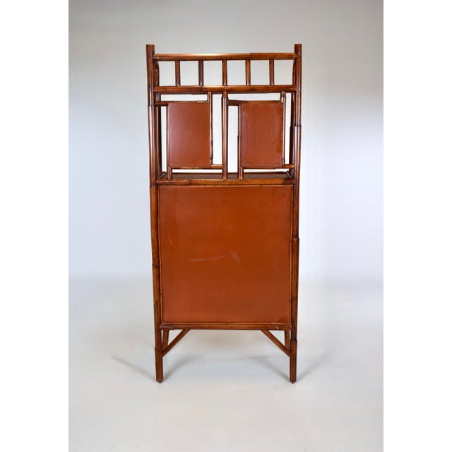 1990s British Colonial Faux Bamboo Etagere Storage Display Cabinet For Sale In Philadelphia - Image 6 of 10