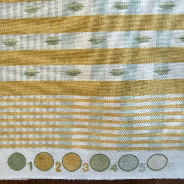 Textile P Kaufmann Muted Earth Tone Leaf Striped Geometric Fabric, 3.5 Yds For Sale - Image 7 of 9