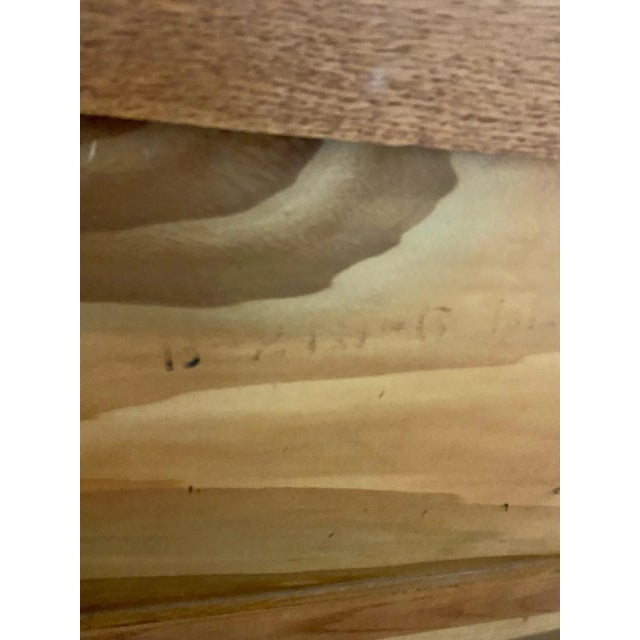 Brown Vintage Thomasville Mid Century Blonde Art Deco Style Full Size Bed For Sale - Image 8 of 9