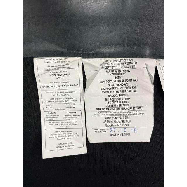 2010s West Elm Brooklyn Leather Sofa For Sale - Image 5 of 12