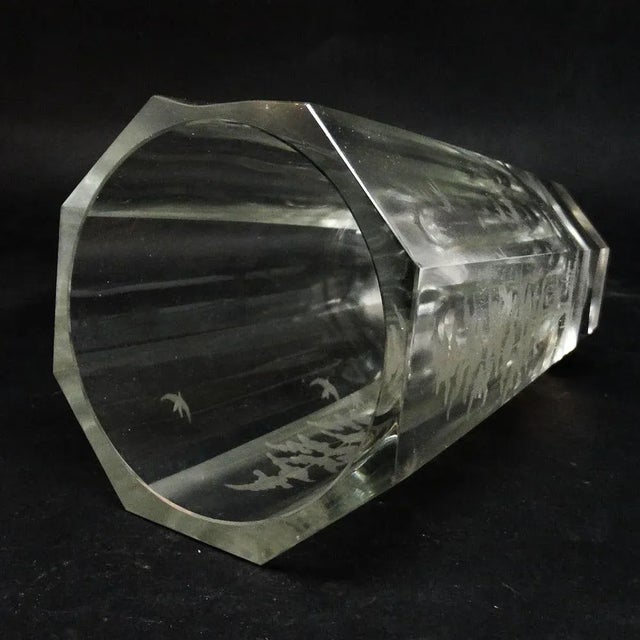 Art Deco Glass Vase from Val Saint Lambert, Belgium, 1930s For Sale - Image 9 of 13