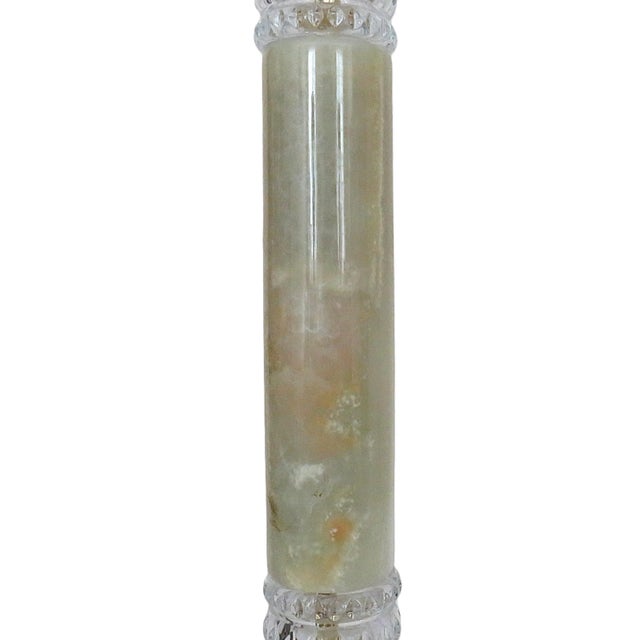 Late 20th Century Pair of Hollywood Regency Table Lamps Onyx, Lucite, & Crystal Glass For Sale - Image 5 of 9