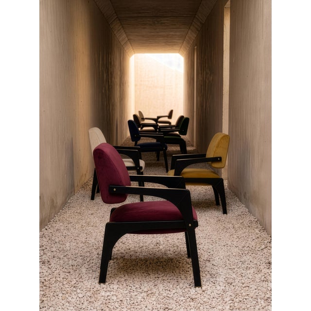 Not Yet Made - Made To Order Arches Dining Chair in Grey Cotton Velvet from Insidherland For Sale - Image 5 of 8