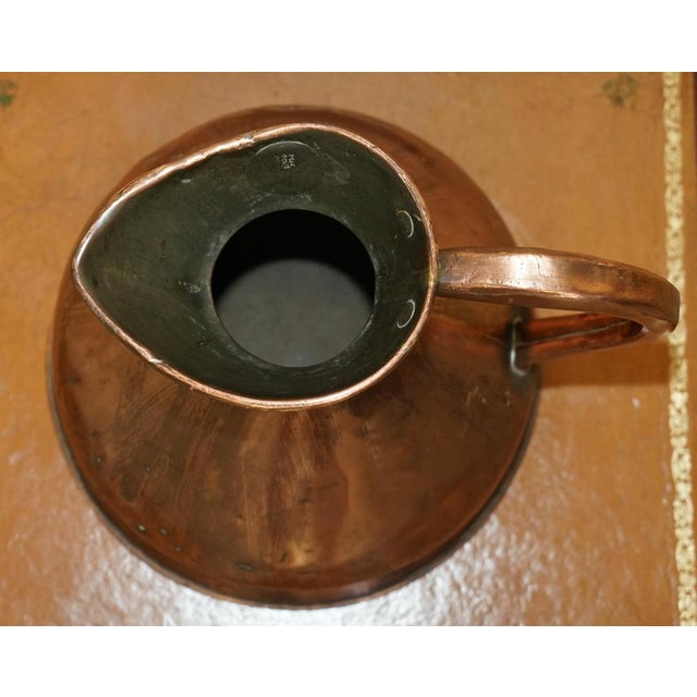 Victorian Hallmarked & Stamped 2 Gallon Copper & Brass Pitcher For Sale - Image 12 of 16