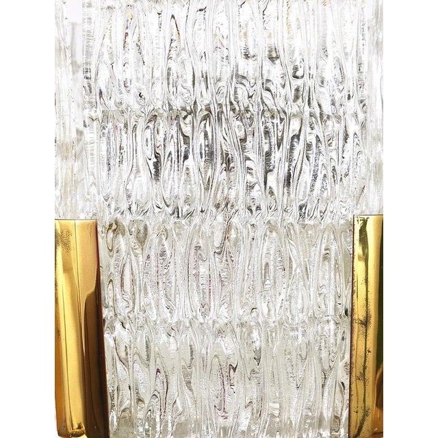 Austrian Tambour Drum Chandelier in Brass and Textured Ice Glass by J. T. Kalmar for Kalmar, 1960s For Sale - Image 17 of 18