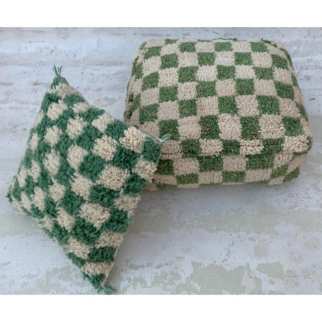 Custom Checkered Moroccan Pillow Covers- a Pair For Sale - Image 6 of 8