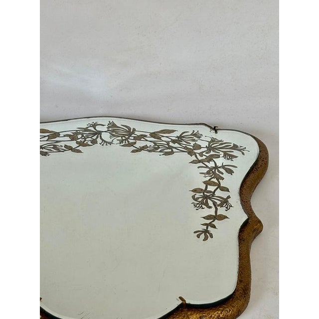 Wood Mirror in Gilded Wood, 1950s For Sale - Image 7 of 12