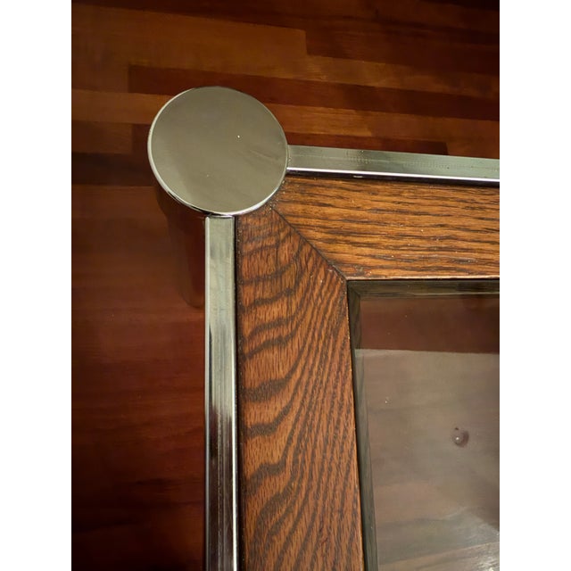 1970s Manner of Milo Baughman 1970s Modernist Chrome, Wood & Smoked Glass Side Table. For Sale - Image 5 of 6