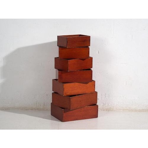 Antique Japanese Stacking Storage Boxes For Sale - Image 5 of 13