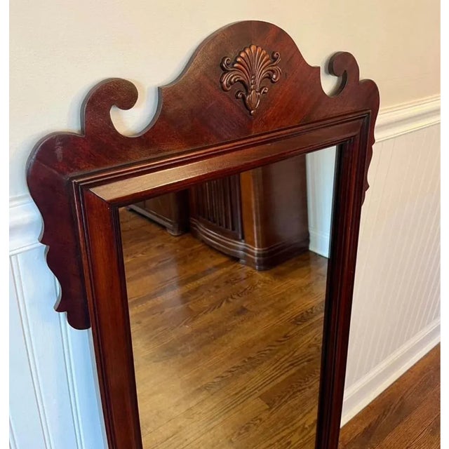 Beautiful vintage cherry wood mirror made by Lane in 1982. The wood grain on this piece is just beautiful. It’s a solid,...