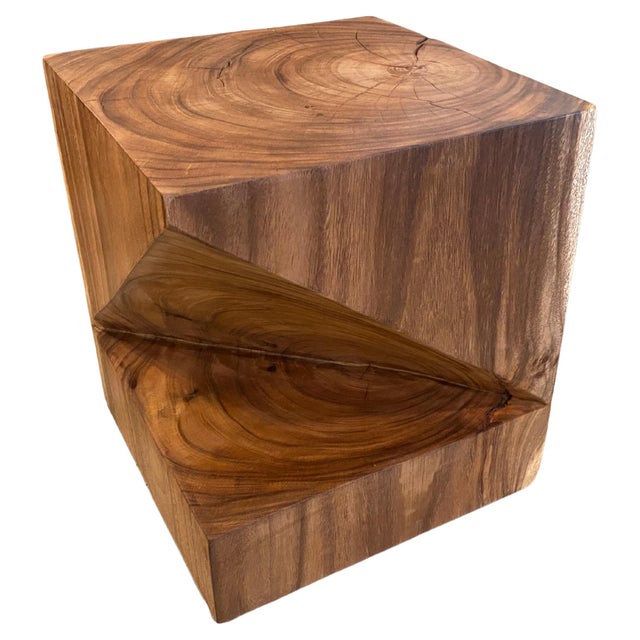 2010s Andrianna Shamaris Suar Wood Origami Side Table For Sale - Image 5 of 18