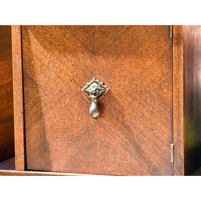 Vintage Art Deco Neoclassical Mahogany Copper-Lined Humidor Magazine Side Table For Sale - Image 9 of 18