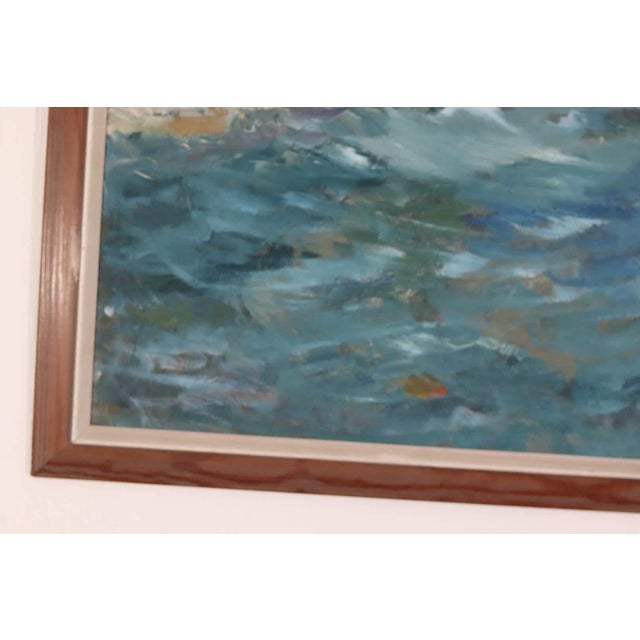 Mid-Century Modern Luv, Seashore, 1962, Oil on Panel, Framed For Sale - Image 3 of 18